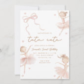 Tutu Niedlich Girls' zweite Ballerina Geburtstag Einladung (Vorderseite)