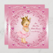 Tutu Niedlich Princess Liebe Hearts Babydusche Einladung (Vorne/Hinten)