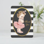 Tutu Niedlich Prinzessin Ballerina Streifen Vielen Einladung (Stehend Vorderseite)