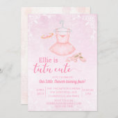 Tutu niedliche Rosa Ballerina Aquarelleinladung Einladung (Vorne/Hinten)