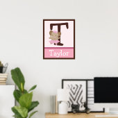 Tutu Niedlicher Elefant Letter & Name Wall Art Pos Poster (Heimbüro)