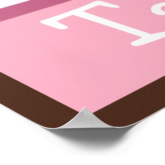 Tutu Niedlicher Elefant Letter & Name Wall Art Pos Poster (Ecke)