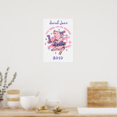 Tutu Piggy 1. Geburtstag Custom Poster (Küche)