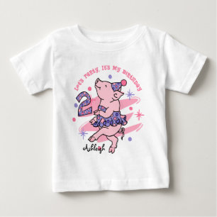 Tutu Piggy 2. Geburtstag Custom Baby T-shirt