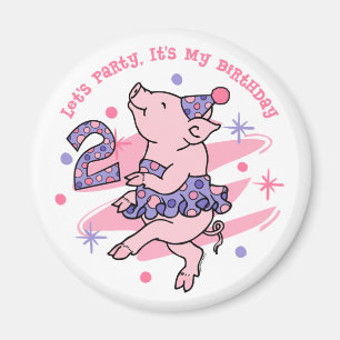 Tutu Piggy 2. Geburtstag Magnet