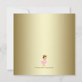 Tutu Princess Pink Gold Baby Dusche Einladung (Rückseite)