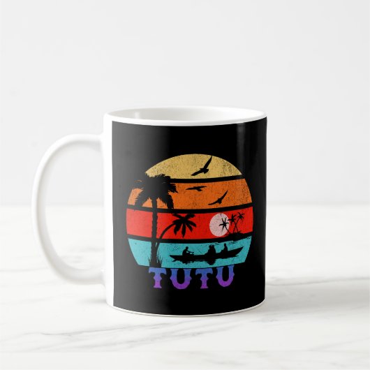 Tutu Retro Sunset Ocean Großvater Kaffeetasse (Links)