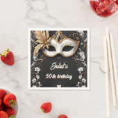 Tutu schwarzen Gold chic Masquerade 50. Geburtstag Serviette (Beispiel)