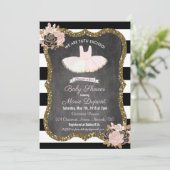 Tutu spannende Tutu Baby Dusche Einladung (Stehend Vorderseite)