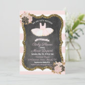 Tutu spannende Tutu Baby Dusche Einladung (Stehend Vorderseite)