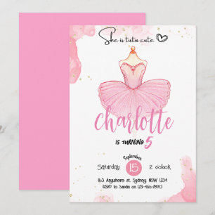 Tutu süße Ballet-Geburtstagseinladung Einladung