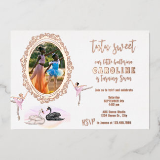 Tutu Sweet Ballerina Ballet Swans Geburtstagsparty Folieneinladung
