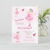 Tutu Sweet Ballerina Einladung (Stehend Vorderseite)