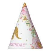 Tutu Triceratop Dinosaurier Pink Floral Gold Gebur Partyhütchen (Rechts)