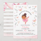 Tutu's and Twirls Ballerina Geburtstag Einladung (Vorne/Hinten)