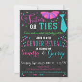 Tutus oder Krawatte Gender Reveal Chalkboard Boy o Einladung (Vorderseite)