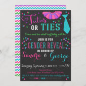 Tutus oder Krawatte Gender Reveal Chalkboard Boy o Einladung (Vorne/Hinten)