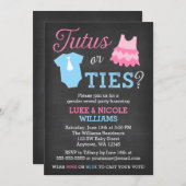 Tutus oder Krawatte Geschlecht Aufdecken Party Kin Einladung (Vorne/Hinten)