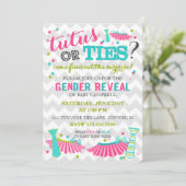 Tutus-oder Krawatten-Geschlecht decken Einladung (Stehend Vorderseite)