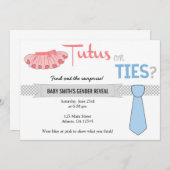 Tutus-oder Krawatten-Geschlecht decken Einladungen (Vorne/Hinten)