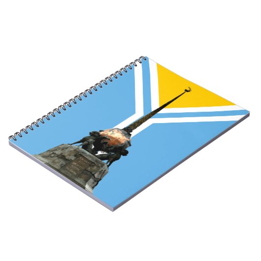 TUVA - Mitten in Asien - Monument and Flag Noteboo Notizblock (Linke Seite)