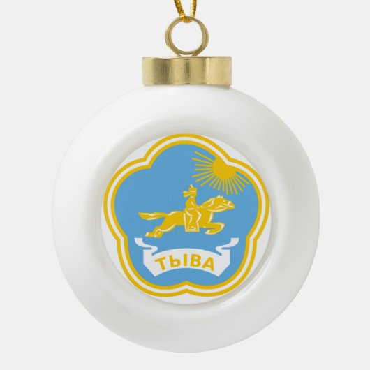 Tuva - Wappen Weihnachtsbaum Keramik Kugel-Ornament (Vorderseite)