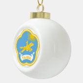 Tuva - Wappen Weihnachtsbaum Keramik Kugel-Ornament (Rechts)