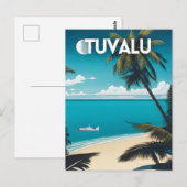 Tuvalu Beach Travel Postkarte (Vorne/Hinten)