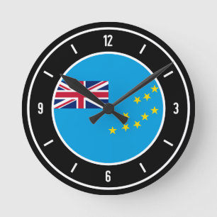 Tuvalu Flag Elegant Runde Wanduhr