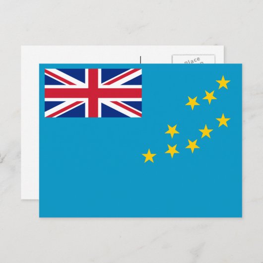 Tuvalu-Flagge, Flagge Postkarte (Vorne/Hinten)