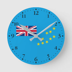 Tuvalu-Flagge Runde Wanduhr