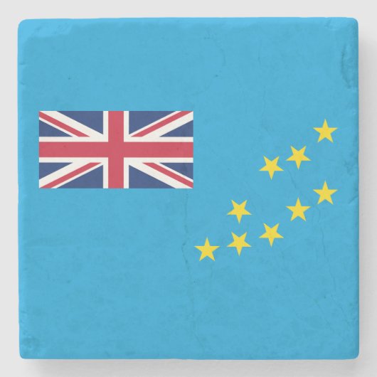 Tuvalu-Flagge Steinuntersetzer (Vorderseite)