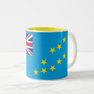 Tuvalu-Flagge Zweifarbige Tasse