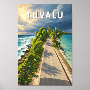 Tuvalu Illustration Reise Kunst Vintage Poster