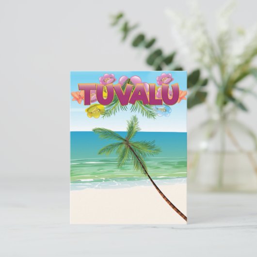 Tuvalu Island Reiseplakat Postkarte (Stehend Vorderseite)