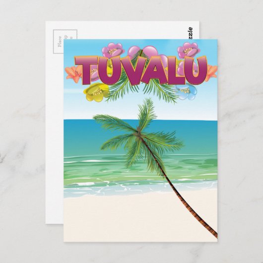 Tuvalu Island Reiseplakat Postkarte (Vorne/Hinten)