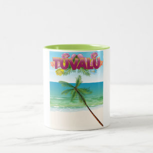 Tuvalu Island Reiseplakat Zweifarbige Tasse
