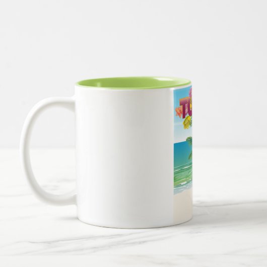 Tuvalu Island Reiseplakat Zweifarbige Tasse (Links)