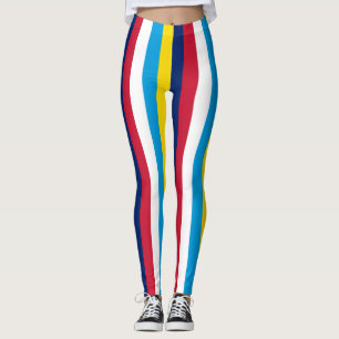 Tuvalu National Flag Colors Vertikal gestreift Leggings