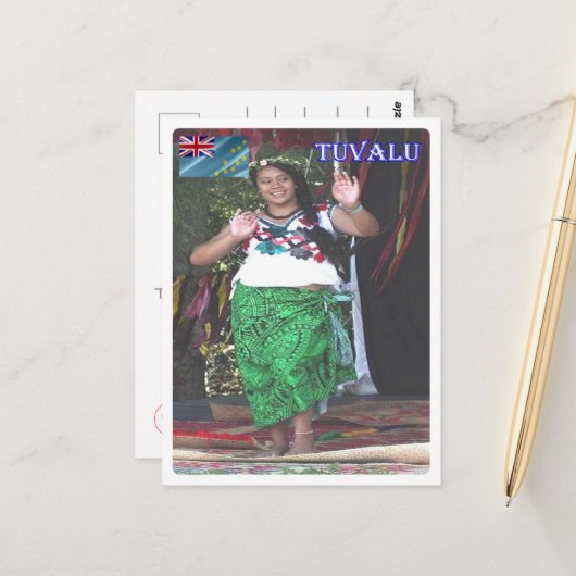 Tuvalu - Tänzer - Postkarte (Vorderseite/Rückseite Beispiel)