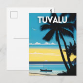 Tuvalu Travel Poster Postkarte (Vorne/Hinten)