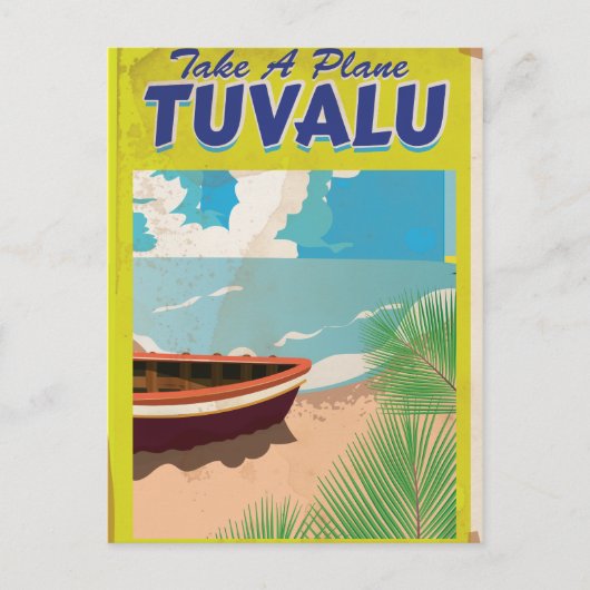 Tuvalu Vintage Travel Poster Postkarte (Vorderseite)