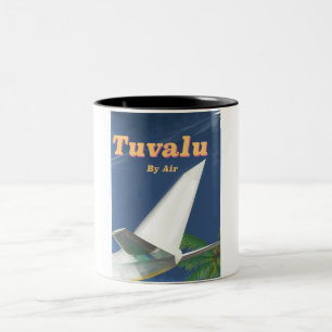 Tuvalu Vintages Reiseplakat Zweifarbige Tasse