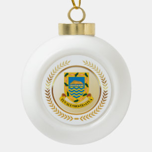 Tuvalu-Wappen Keramik Kugel-Ornament