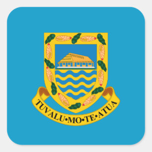 Tuvalu-Wappen Quadratischer Aufkleber