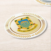 Tuvalu-Wappen Runder Pappuntersetzer (Angewinkelt)