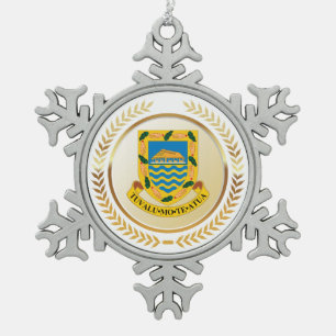 Tuvalu-Wappen Schneeflocken Zinn-Ornament