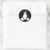 Tux Black Runder Aufkleber (Tasche)