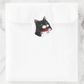 Tux Christmas Cat Runder Aufkleber (Tasche)