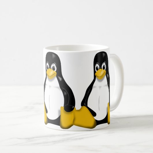 Tux, das Muster wiederholt Kaffeetasse (VorderseiteRechts)